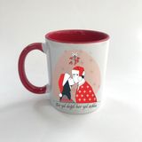 Mor Mürekkep Bir Yıl Değil Her Yıl Aşkla Baskılı Kırmızı Mega Yılbaşı Kupası - Açık Gri - Beyaz - 200 ml