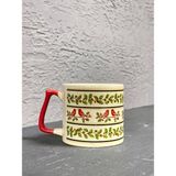 Mor Mürekkep Kokina Çiçeği Kırmızı Kulplu Prime Yılbaşı Hediyesi Bardak Kupa Fincan Mug - 3 Adet