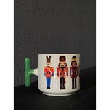 Mor Mürekkep Kurşun Asker Tam Tur Yeşil Kulplu T Yılbaşı Hediyesi Bardak Kupa Fincan Mug - 40 Adet