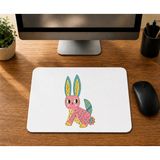 Mor Mürekkep Latte Fincanı Tavşan - Baskılı Mouse Pad - Çok Renkli