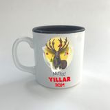 Mor Mürekkep Mutlu Yıllar 2024 Geyik Baskılı Siyah Multi Yılbaşı Kupası - Açık Gri - Beyaz - 200 ml