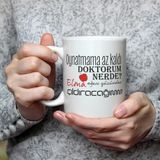Mor Mürekkep Oynatmama Az Kaldı Doktorum Nerede Baskılı Beyaz Kupa - Açık Gri - Beyaz - 200 ml