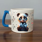 Mor Mürekkep Sad Üzgün Panda - Meslek: Doktor Mavi Kulplu Prime Meslek Hediyesi Bardak Kupa Fincan Mug - 89 Adet