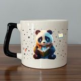 Mor Mürekkep Sad Üzgün Panda - Meslek: Öğrenci Siyah Kulplu Prime Meslek Hediyesi Bardak Kupa Fincan Mug - 131 Adet