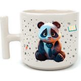 Mor Mürekkep Sad Üzgün Panda - Meslek: Öğretmen Beyaz Kulplu T Meslek Hediyesi Bardak Kupa Fincan Mug - 139 Adet