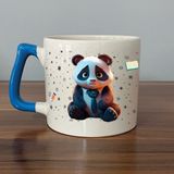Mor Mürekkep Sad Üzgün Panda - Meslek: Öğretmen Mavi Kulplu Prime Meslek Hediyesi Bardak Kupa Fincan Mug - 154 Adet
