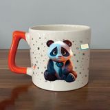 Mor Mürekkep Sad Üzgün Panda - Meslek: Öğretmen Turuncu Kulplu Prime Meslek Hediyesi Bardak Kupa Fincan Mug - 151 Adet