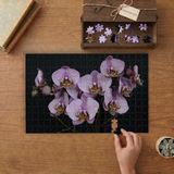 Mor Orkide Çiçekleri Tasarımı 240 Parça Ahşap Puzzle Ahşap Kutuda MP09921