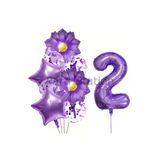 Mor Papatya 2 Yaş Balon Set Mor Papatya Konsept Doğum Günü Balon Set
