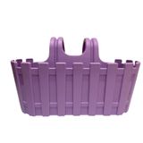Mor Plastik Balkon Saksısı, Çit Desenli, Askılı Çiçeklik, Dekoratif Saksı 28x12