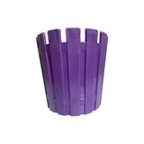 Mor Plastik Çit Desenli Saksı, Dekoratif Bahçe Saksısı, Dayanıklı Malzeme, Şık Tasarım 18x17