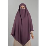 Mor Pratik Hazır Geçmeli Tesettür Eşarp Krep Bağcıklı Çift Katlı Sufle Hijab 2314_22