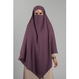 Mor Pratik Hazır Geçmeli Tesettür Eşarp Krep Bağcıklı Sufle Hijab 2313_22