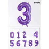 Mor Rakam Folyo Balon Büyük Boy Mor Sayı Yaş Balonu 85cm 34inç