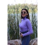 Mor Renk Balıkçı Yaka Kadın Kazak - Standart