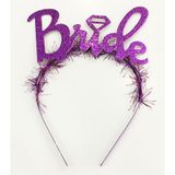 Mor Renk Bekarlığa Veda İtalik Yazı Alyanslı Bride Taç (50001)