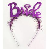 Mor Renk Bekarlığa Veda İtalik Yazı Alyanslı Bride Taç (5047)