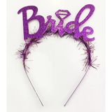 Mor Renk Bekarlığa Veda İtalik Yazı Alyanslı Bride Taç (5224)