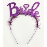 Mor Renk Bekarlığa Veda İtalik Yazı Alyanslı Bride Taç (5264)