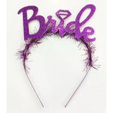Mor Renk Bekarlığa Veda İtalik Yazı Alyanslı Bride Taç Bx40