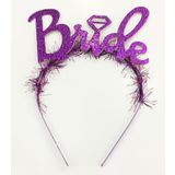 Mor Renk Bekarlığa Veda İtalik Yazı Alyanslı Bride Taç