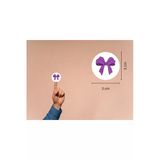 Mor Renk Fiyonk Etiketi Fiyonk Baskılı Yuvarlak Mat Çıkartma Round Sticker 3 Cm (95 Adet)