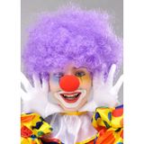 Mor Renk Kıvırcık Afro Bonus Peruk Takma ve Kırmızı B Seti