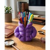 Mor Renk Şişme Mont Detaylı 3D Kalemlik