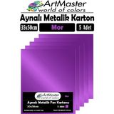Mor Renkli 35X50 Metalik Aynalı Fon Kartonu 5 Adet 1 Paket Artmaster Metalik Aynalı Fon Kartonu - Standart