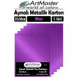 Mor Renkli 35X50 Metalik Aynalı Fon Kartonu 5 Adet 1 Paket Artmaster Metalik Aynalı Fon Kartonu