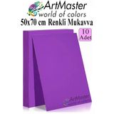 Mor Renkli Mukavva 50X70 Cm 10 Adet 1 Paket Renkli Sert Karton 1.0 Mm Anasınıfı Hobi Etkinlik Okul Öncesi Elişi