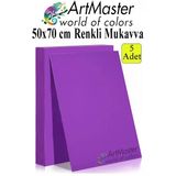 Mor Renkli Mukavva 50X70 Cm 5 Adet 1 Paket Renkli Sert Karton 1.0 Mm Anasınıfı Hobi Etkinlik Okul Öncesi Elişi