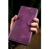 Mor Samsung Galaxy S24 Plus Hakiki Deri Cüzdan Kılıf Kapaklı, Mıknatıslı, Kartlık Bölmeli, Manyetik Kapama, Stand Özellikli, Şık ve Koruyucu