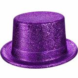 Mor Simli Glitter Silindir Parti Şapkası