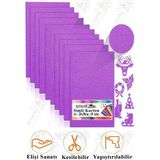 Mor Simli Karton A4 20X30 cm 10 Lu 1 Paket Simli Fon Kartonu Parıltılı Kağıt Anasınıfı Kreş Etkinlik Proje - Standart