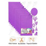 Mor Simli Karton A4 20x30 cm 10 lu 1 Paket Simli Fon Kartonu Parıltılı Kağıt Anasınıfı Kreş Etkinlik Proje