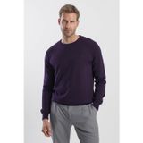 Mor Slim Fit Bisiklet Yaka Triko Kazak