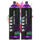 Mor Sprey Boya 200 ml 2 Adet Hızlı Kuruyan Profesyonel Ahşap Plastik Demir Metal Cam Porselen Duvar Renkli