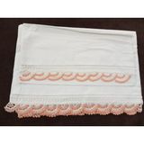 Mor Tırtıl El Işi Dantel Işlemeli Tek Kişilik Çarşaf Yastık Kılıfı Takımı Çeyizlik Hediyelik - Beyaz - 220 x 150