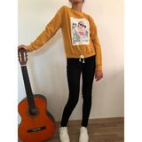 Mor Tırtıl Kız Çocuk Sweatshirt - 11 Yaş - Hardal