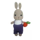 Mor Tulumlu Havuçlu Bal Yanak Tavşan Amigurumi Organik Oyuncak