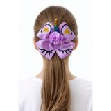 Mor Unicorn Saç Tokası, Fiyonk Tasarım, Simli Detaylı, Çiçek Süslemeli, Kız Çocuk Saç Aksesuarı