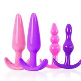Mor ve Pembe 10 Cm Uzunluğunda Anal Plug ve Anal Tıkaç Seti