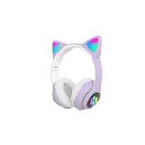 Mor Vilya Kedi Kulaklığı LED Işıklı, Bluetooth, Çocuk ve Gençler İçin