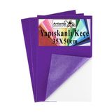 Mor Yapışkanlı Keçe 35X50 Cm 3 Adet 2.0 Mm Kendinden Yapışkanlı Renkli Hobi Keçesi Elişi Keçe Kumaşı Anasınıfı