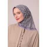 Mor Zigzag Desen Soft Eşarp