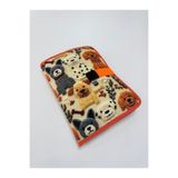 MORA BAG Tablet/ Kitap/Laptop Çantası 14 İnç - Yün Görünümlü Sevimli Köpekler Desenli/ Turuncu