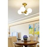 MORA Modern Eskitme Kasa Beyaz Kapalı Camlı 4 lü Avize