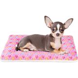 Mora Pets Sevimli Baskılı Ultra Yumuşak Evcil Hayvan (Köpek/Kedi) Yatağı | Ters Çevrilebilir Polar Sandık Yatak Matı | Makinede Yıkanabilir Evcil Hayvan Yatak Örtüsü (50 cm, Pembe)