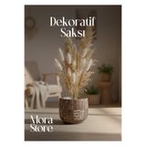 mora store Antik Desenli Vizon Beton Saksı Modern Dekoratif Sukulent Kaktüs Saksısı 12,5x11 cm